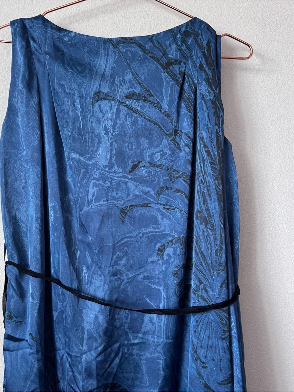 Pas De Calais Blue Marble-Print Sleeveless Midi Dress - Picture 9 of 10